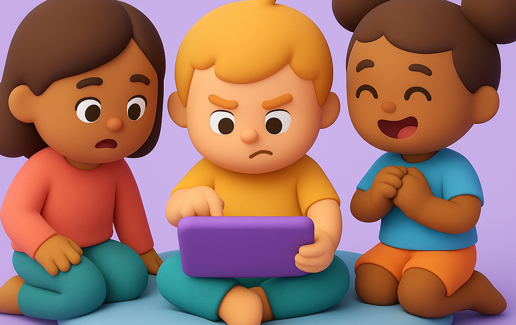 Games vs Shows - Kids co-playing on a tablet