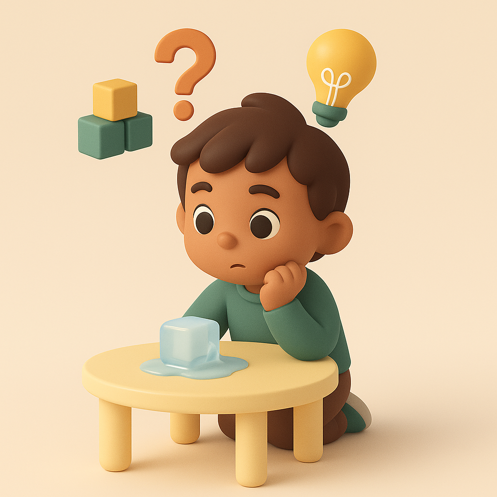 Kid thinking critically about what he sees
